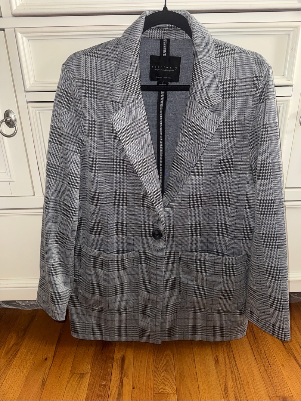 Sanctuary Blue and Gray Plaid Tailored Blazer